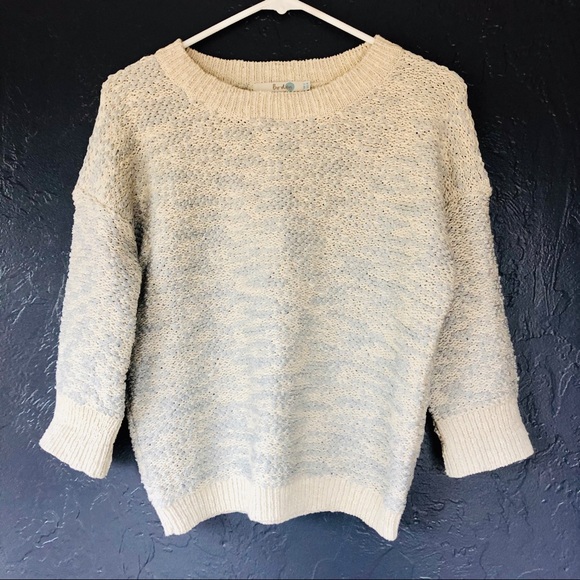 Anthropologie Sweaters - Boden Anthropologie Silver Cream Knit Sweater S